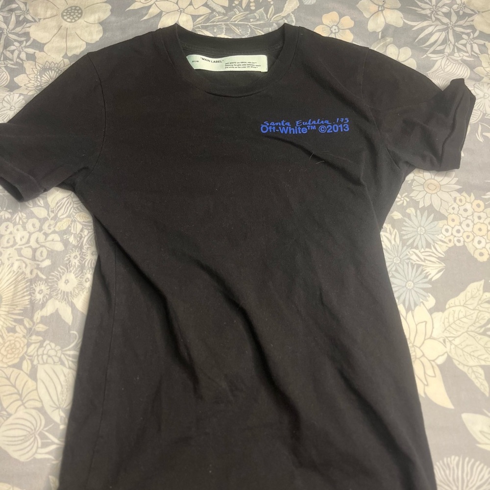 Off-White Virgil Abloh Black Graphic T-Shirt Main Label Back Print Designer Tee - Picture 11 of 16